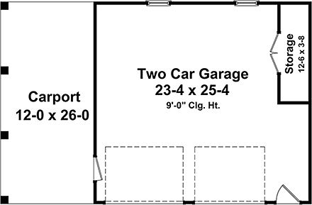 Garage Plan 59997 - 3 Car Garage First Level Plan