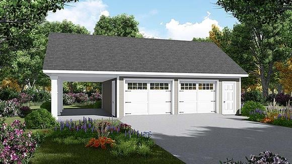 Garage Plan 59997 - 3 Car Garage Elevation