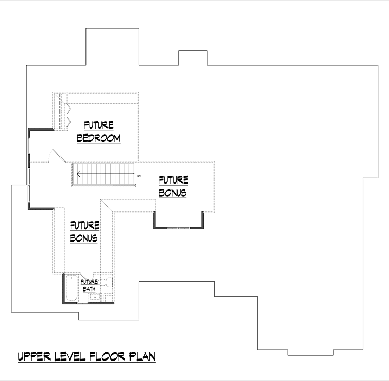 Cottage Craftsman Traditional Level Two of Plan 60001