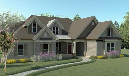 Cottage Craftsman Traditional Elevation of Plan 60001