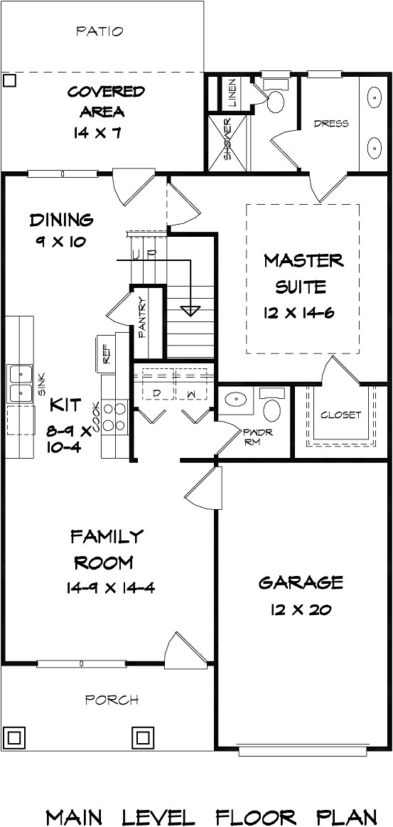 Craftsman Traditional Level One of Plan 60009