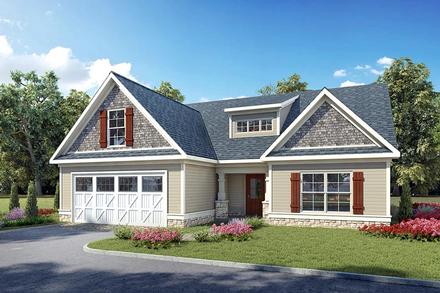 Country Craftsman Traditional Elevation of Plan 60011