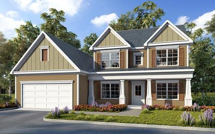 Colonial Craftsman Traditional Elevation of Plan 60012