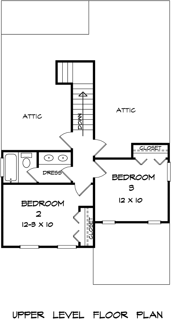 Country Craftsman Traditional Level Two of Plan 60017