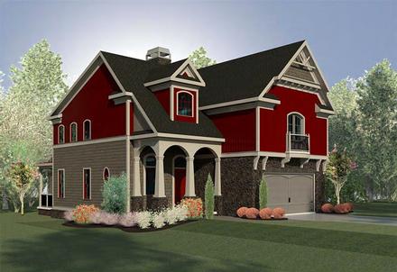 Cottage Country Craftsman Traditional Elevation of Plan 60018