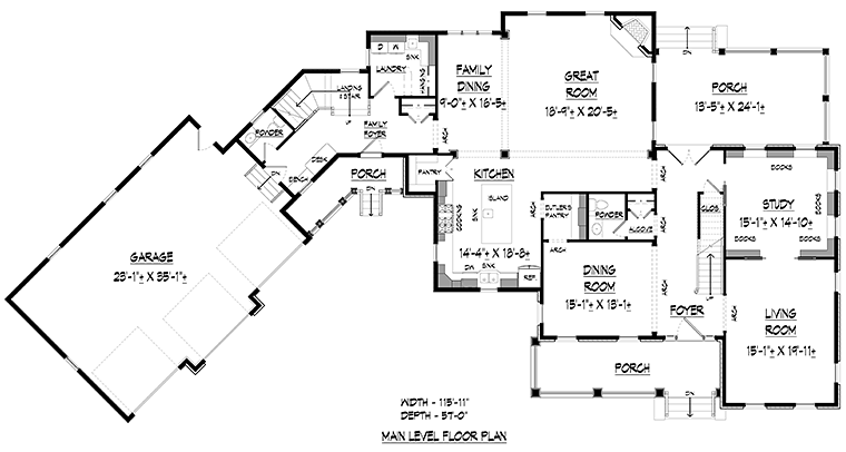 Country Southern Traditional Level One of Plan 60019