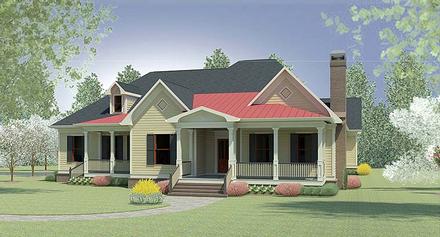 Country Craftsman Traditional Elevation of Plan 60021