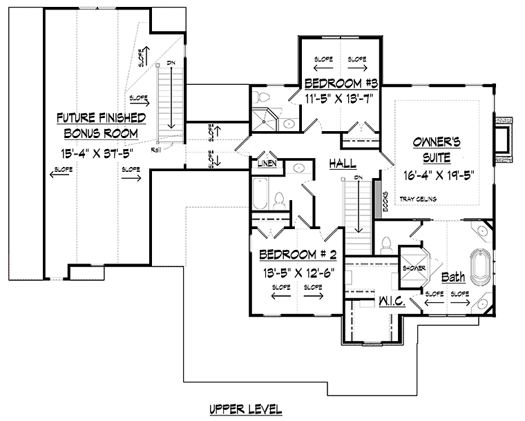 Country Farmhouse Southern Traditional Level Two of Plan 60022