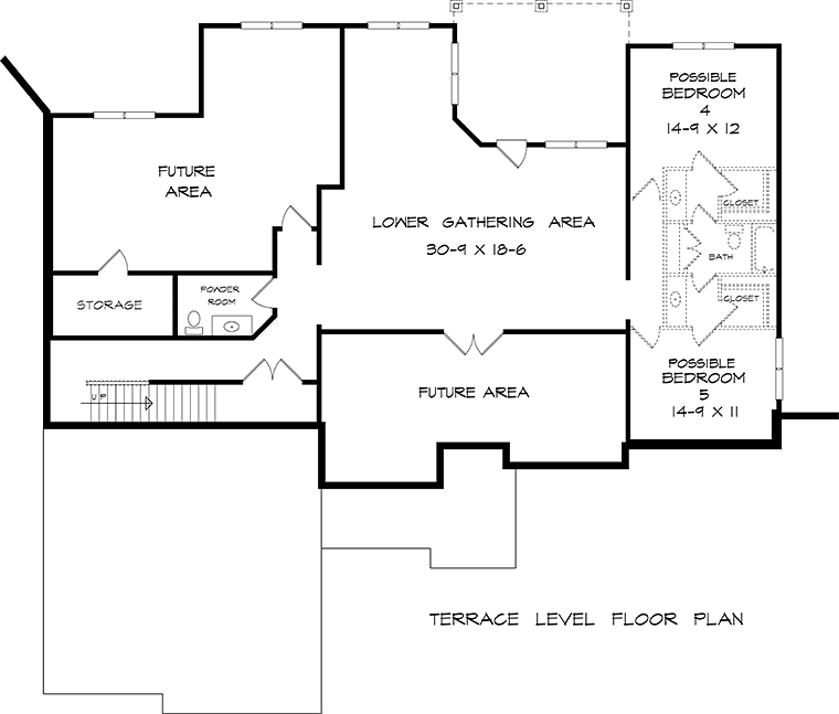 Craftsman Traditional Lower Level of Plan 60024