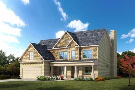 Country Craftsman Traditional Elevation of Plan 60025