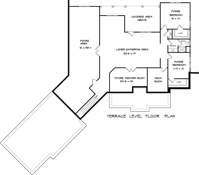 Craftsman Traditional Lower Level of Plan 60026