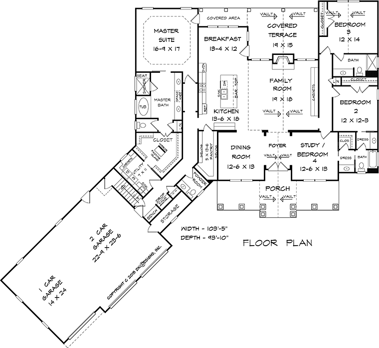 Craftsman Traditional Alternate Level One of Plan 60026