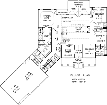 House Plan 60028 First Level Plan