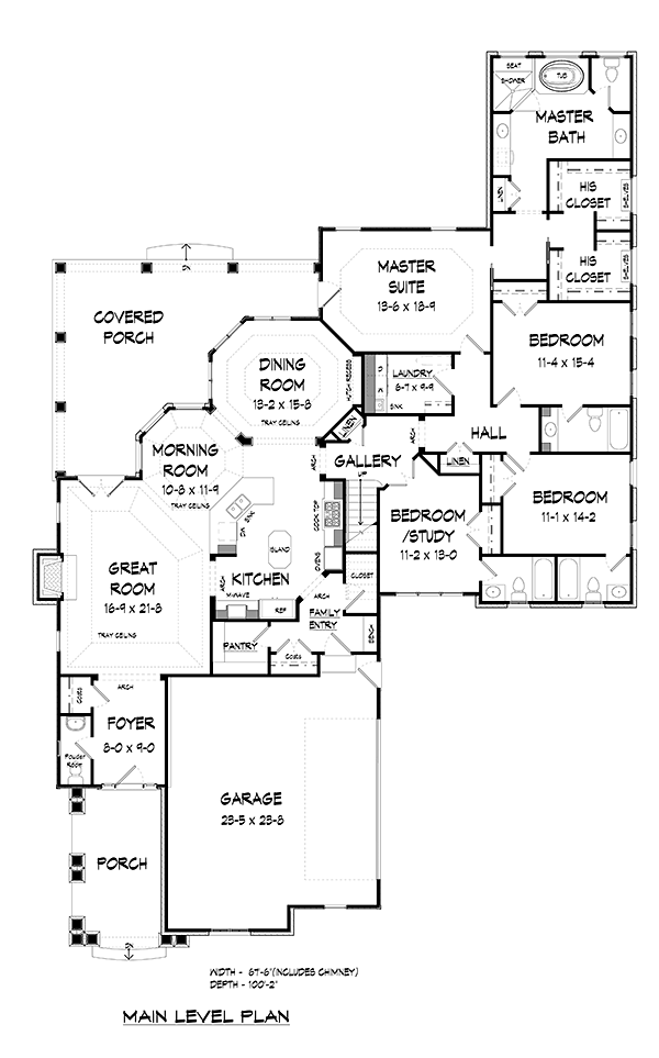 Craftsman Traditional Level One of Plan 60030