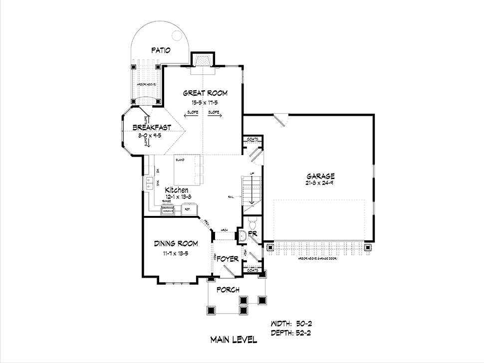 Craftsman Traditional Level One of Plan 60034