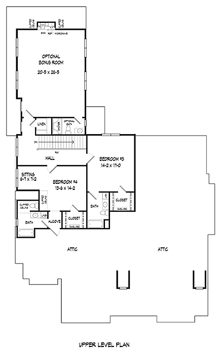 House Plan 60035 Second Level Plan