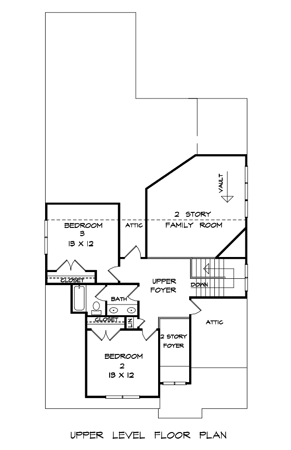 Bungalow Cottage Craftsman Traditional Level Two of Plan 60037