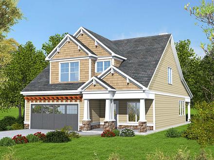 Bungalow Cottage Craftsman Traditional Elevation of Plan 60037