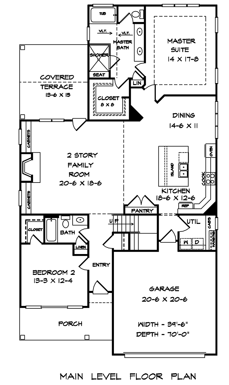 Craftsman Traditional Level One of Plan 60038