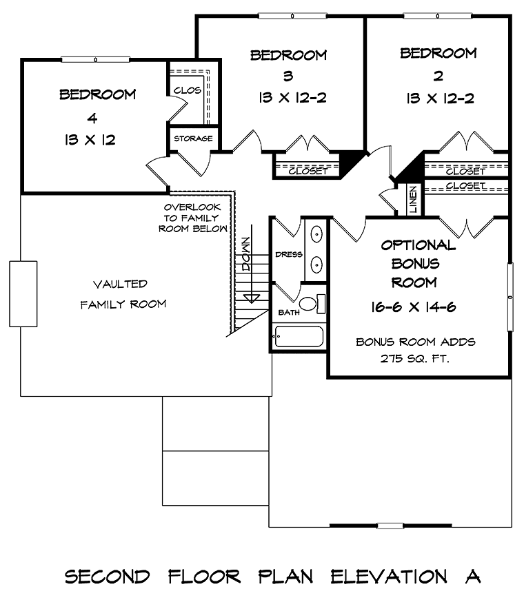 Craftsman Traditional Level Two of Plan 60039