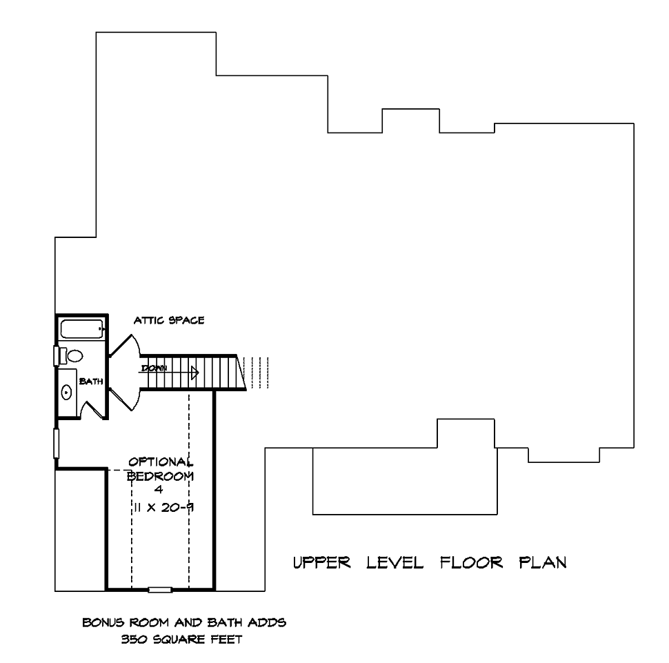 Craftsman Southern Traditional Level Two of Plan 60041