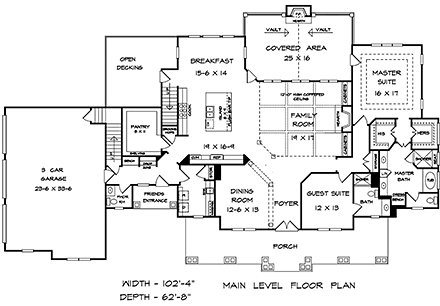 House Plan 60042 First Level Plan