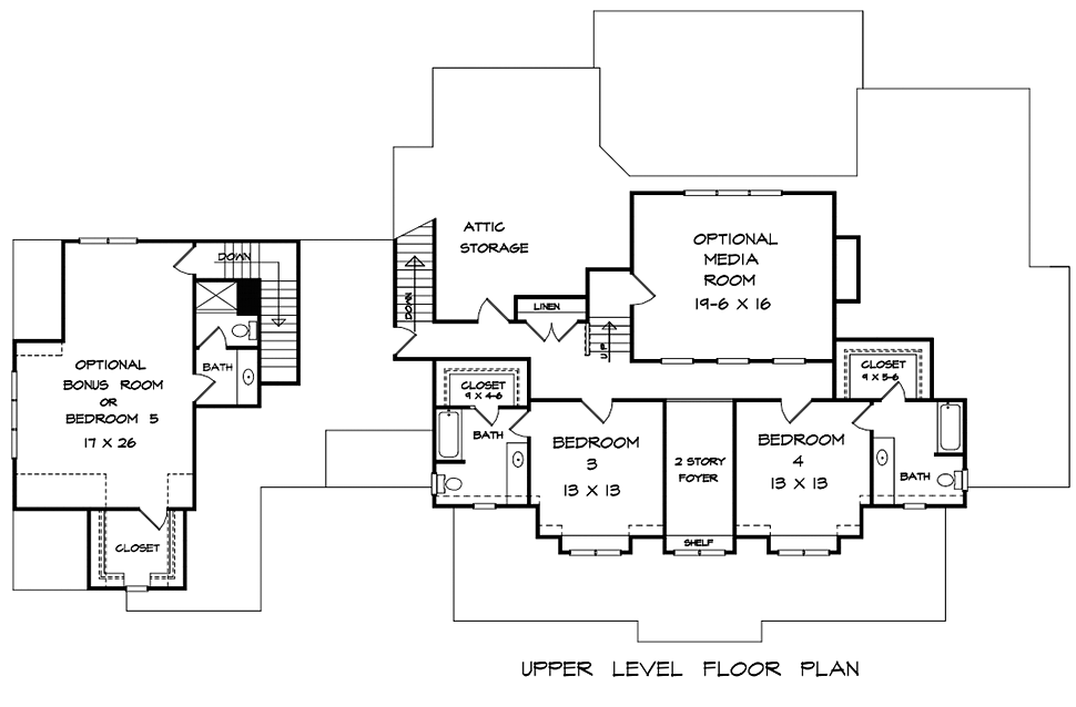 Country Craftsman Southern Traditional Level Two of Plan 60042
