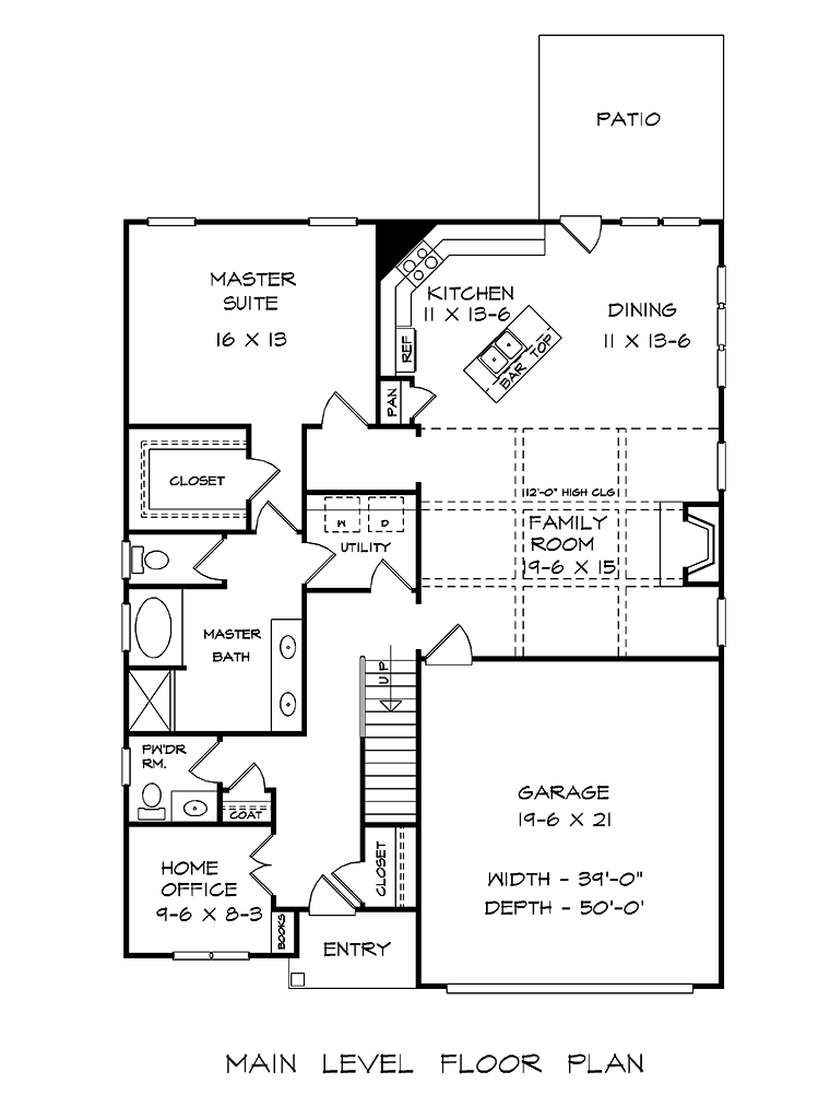 Craftsman Traditional Level One of Plan 60044