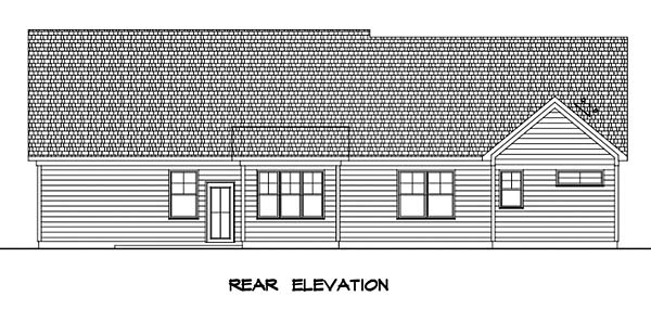 Bungalow Cottage Craftsman Rear Elevation of Plan 60049