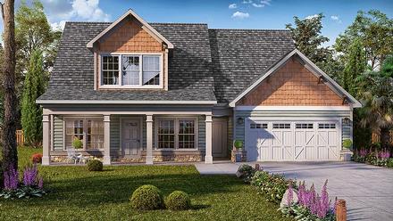 Cottage Country Craftsman Traditional Elevation of Plan 60052