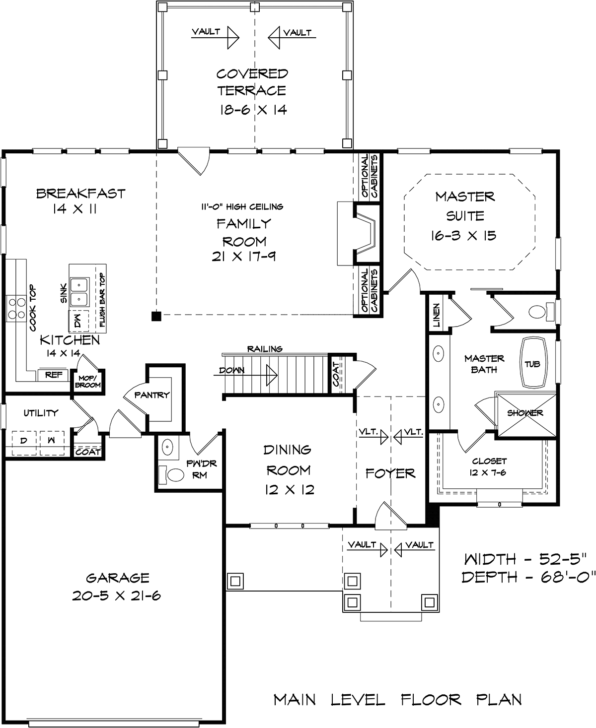 Craftsman Traditional Level One of Plan 60064