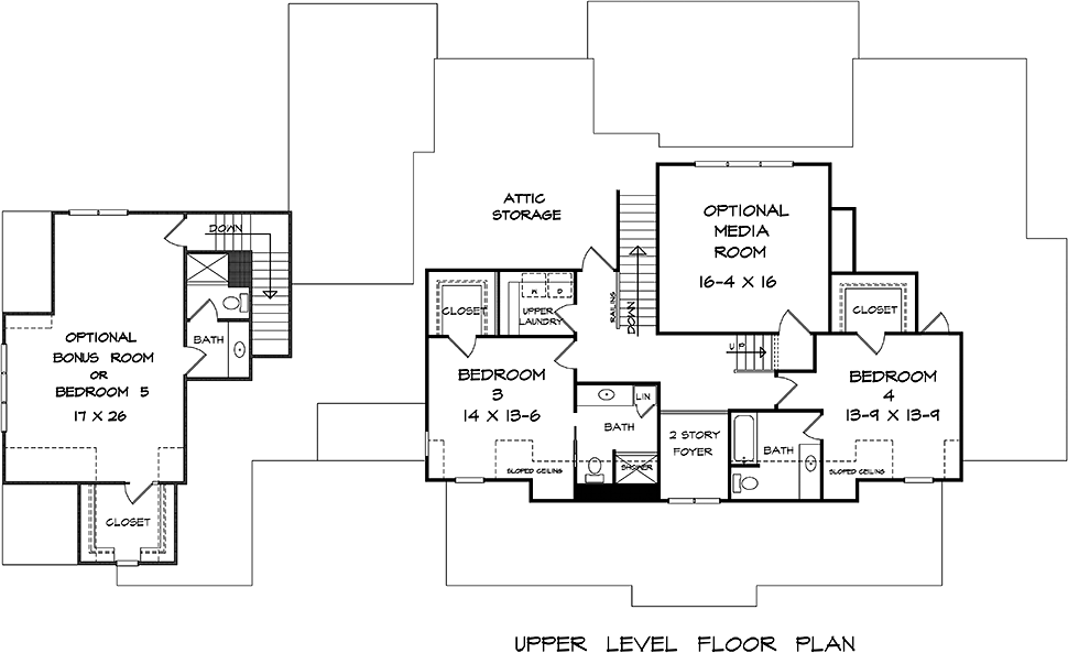 Craftsman Traditional Level Two of Plan 60065