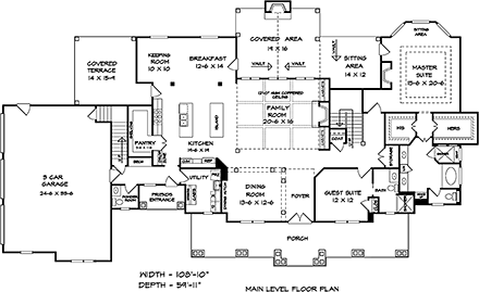 House Plan 60066 First Level Plan