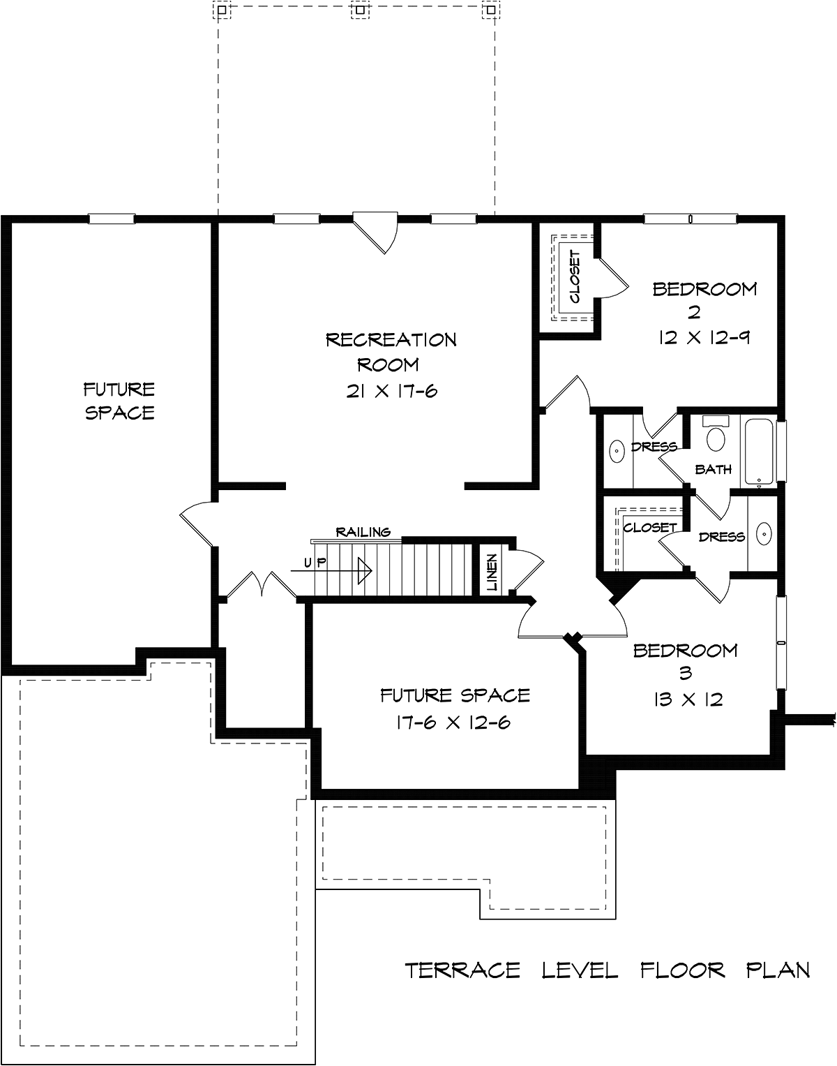 Craftsman Traditional Lower Level of Plan 60067