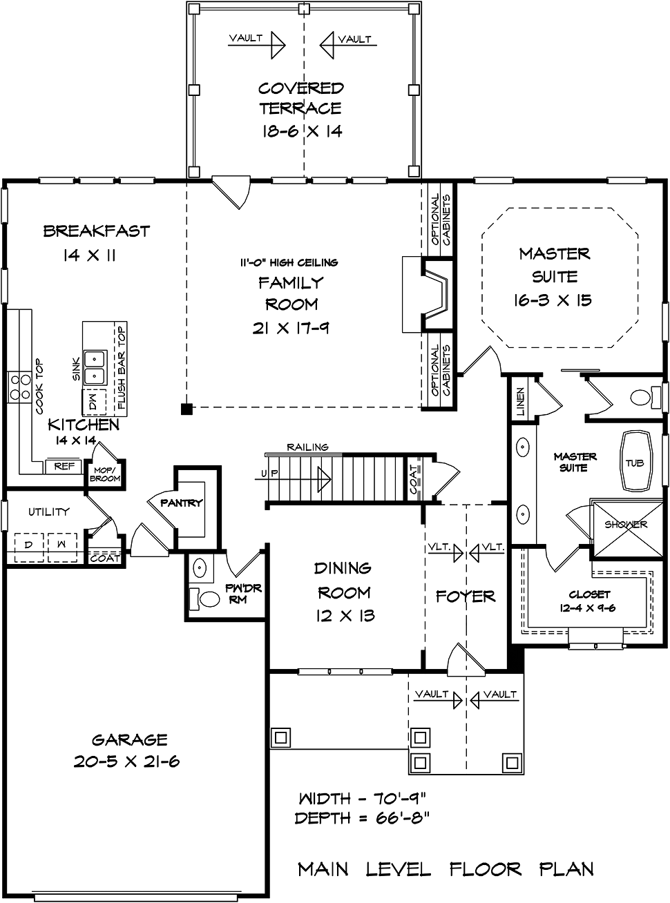 Craftsman Traditional Level One of Plan 60067