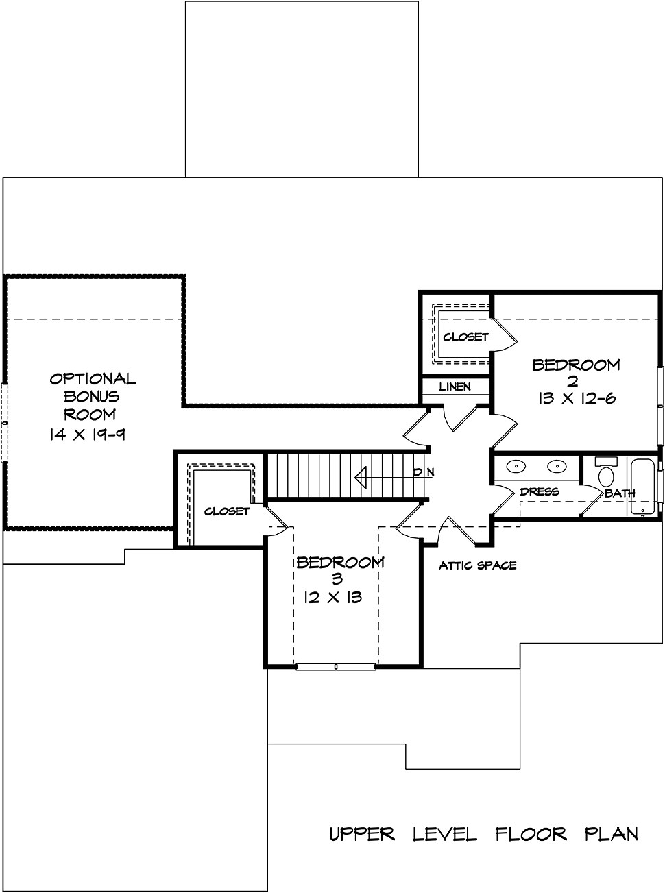 Craftsman Traditional Level Two of Plan 60067