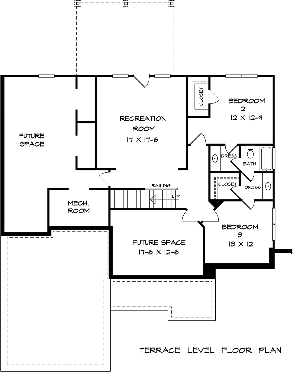 Craftsman Traditional Lower Level of Plan 60068