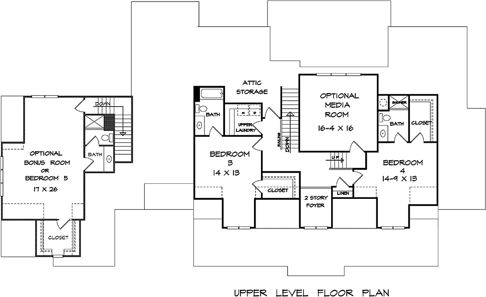 Craftsman Traditional Level Two of Plan 60070