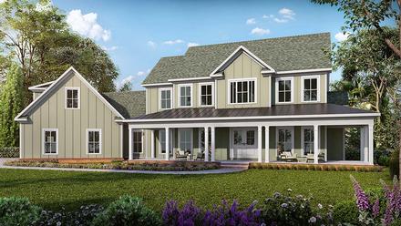 Country Farmhouse Southern Elevation of Plan 60072