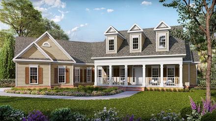Cape Cod Colonial Country Elevation of Plan 60073