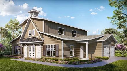 Country Farmhouse Elevation of Plan 60074