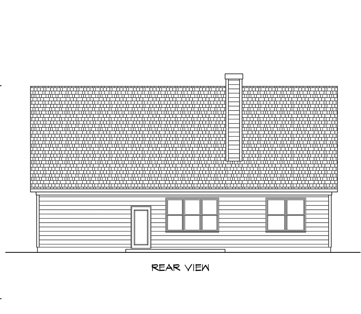 Cottage Craftsman Traditional Rear Elevation of Plan 60075