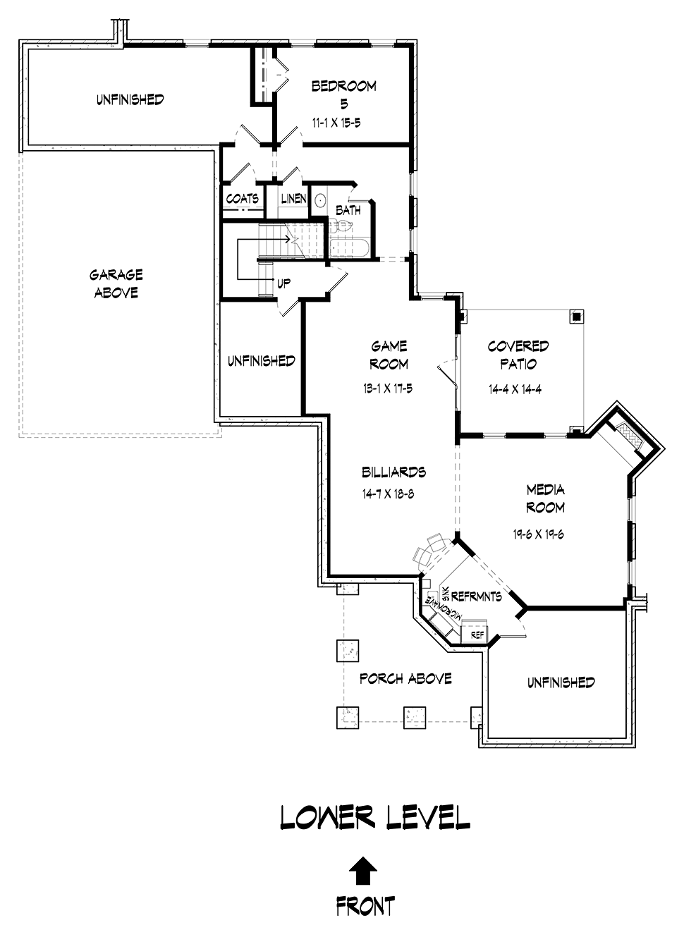 Country Farmhouse Victorian Lower Level of Plan 60078