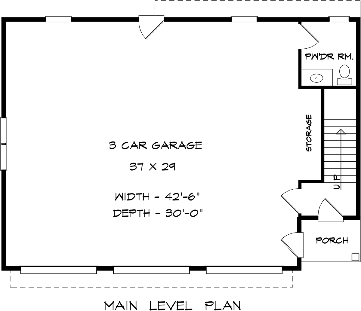 Country Craftsman Traditional Level One of Plan 60079