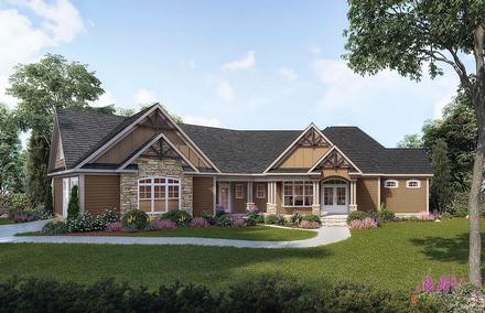 Craftsman One-Story Ranch Elevation of Plan 60080