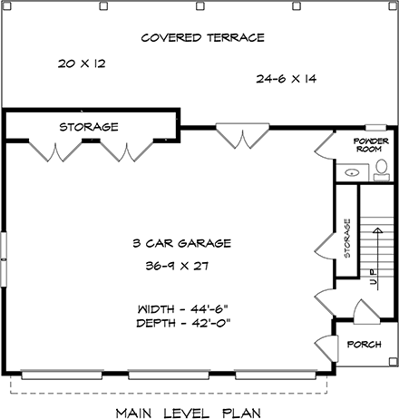 Garage Plan 60083 - 3 Car Garage Apartment First Level Plan