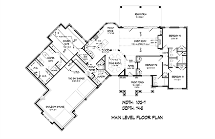 House Plan 60084 First Level Plan