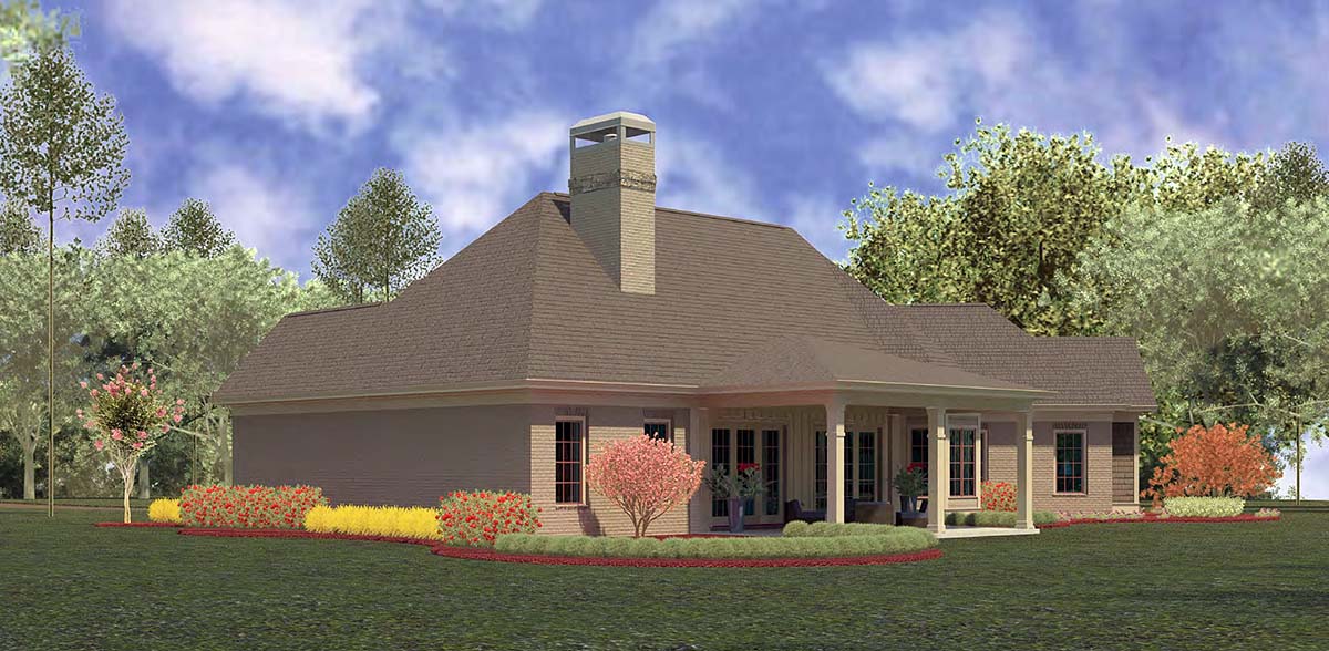 Craftsman, Ranch Plan with 2919 Sq. Ft., 4 Bedrooms, 4 Bathrooms, 3 Car Garage Picture 2