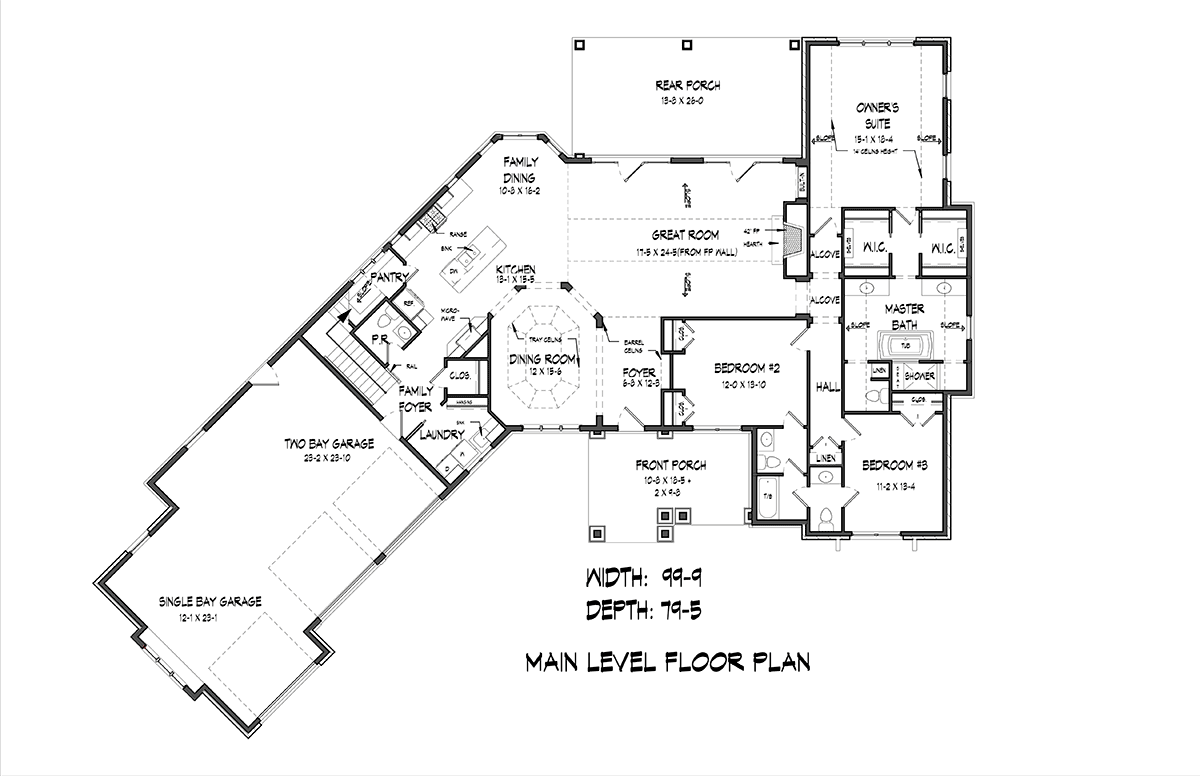 Craftsman Ranch Level One of Plan 60085