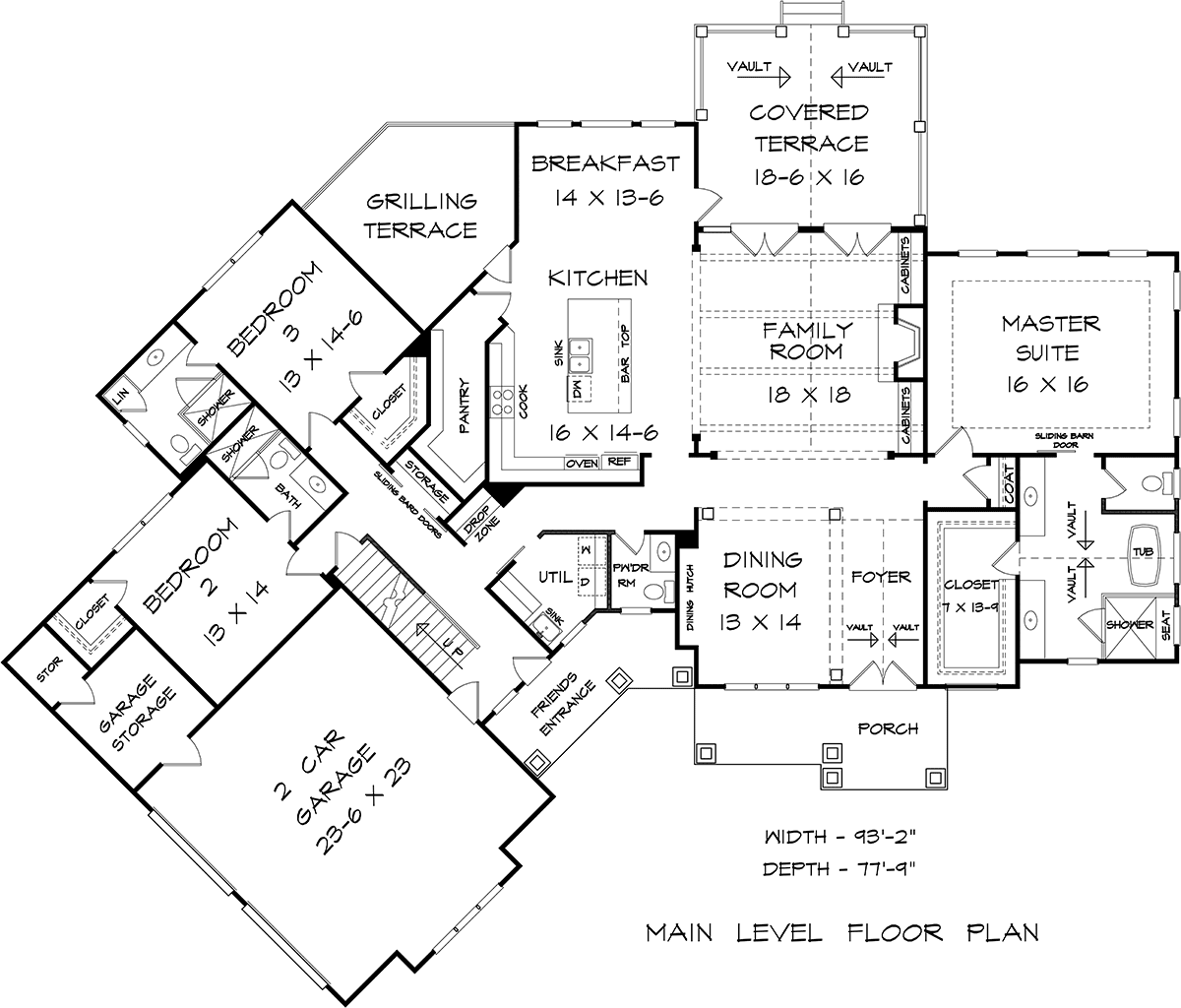 Craftsman Traditional Level One of Plan 60086